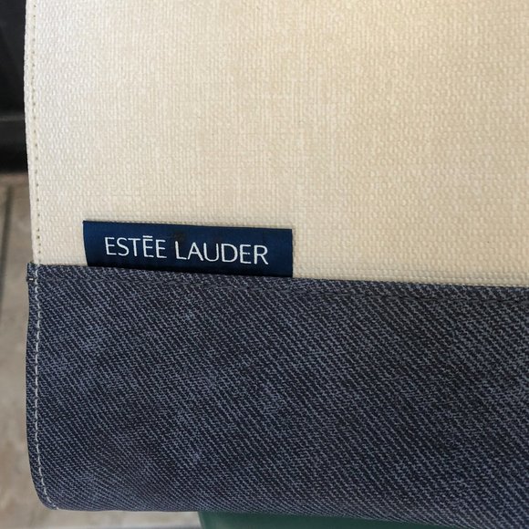 Vintage Estee Lauder Beach Tote Bag & ID Case NWOT - Picture 2 of 9